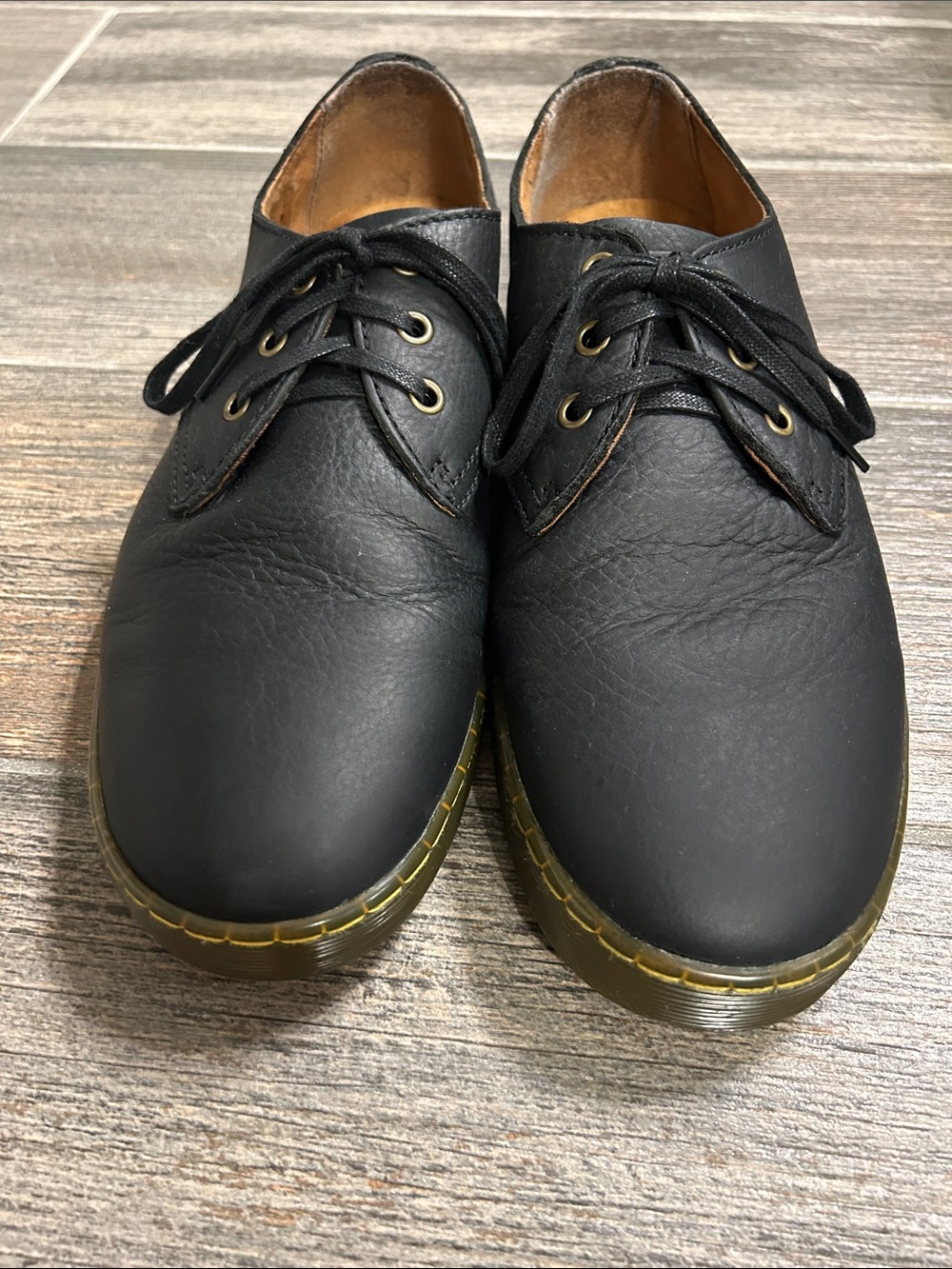 Dr. Martens Black Leather 3-Eye Derby Shoes